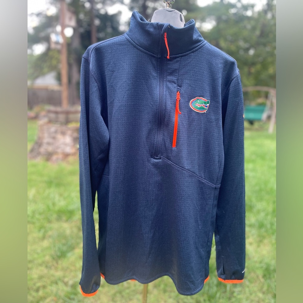 Florida Gators Columbia Golf 1/4 Zip pullover Mens Medium Blue Orange